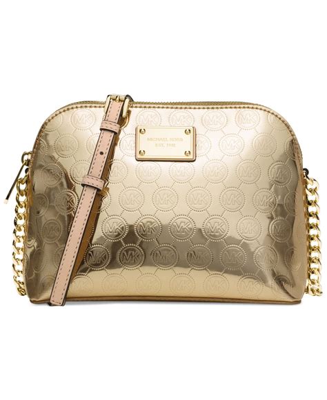 michael kors cindy leather large dome crossbody pale gold|MICHAEL Michael Kors Cindy Large Dome Crossbody .